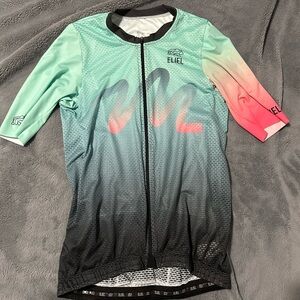 Eliel Gradient Cycling Jersey - Green and Pink